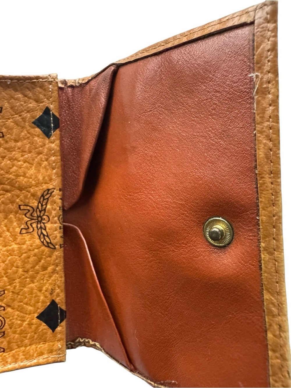 GUC - MCM Cognac Visetos Monogram Wallet Trifold Leather Wallet - Good conditio - Picture 7 of 11